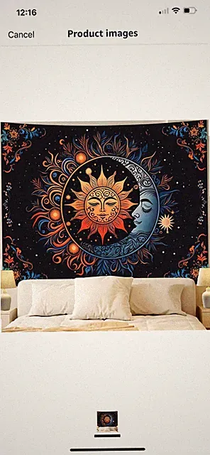 Apdidl Boho Earth Groovy Hippie Sun & Moon Tapestry Bed Cover 60"Lx51"W NEW