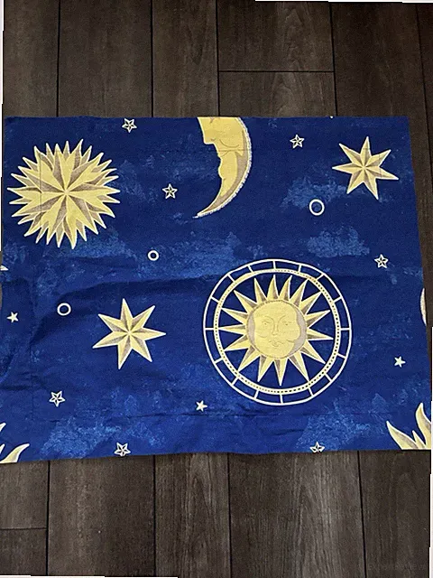 Springs Cosmos Celestial Sun Moon Stars Standard Pillow Sham Vintage 90s Blue