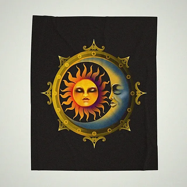 Sun Moon Mandala Blanket Velveteen Plush Throw