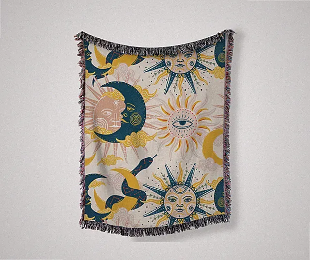 SUN MOON STARS | CELESTIAL WOVEN BLANKET