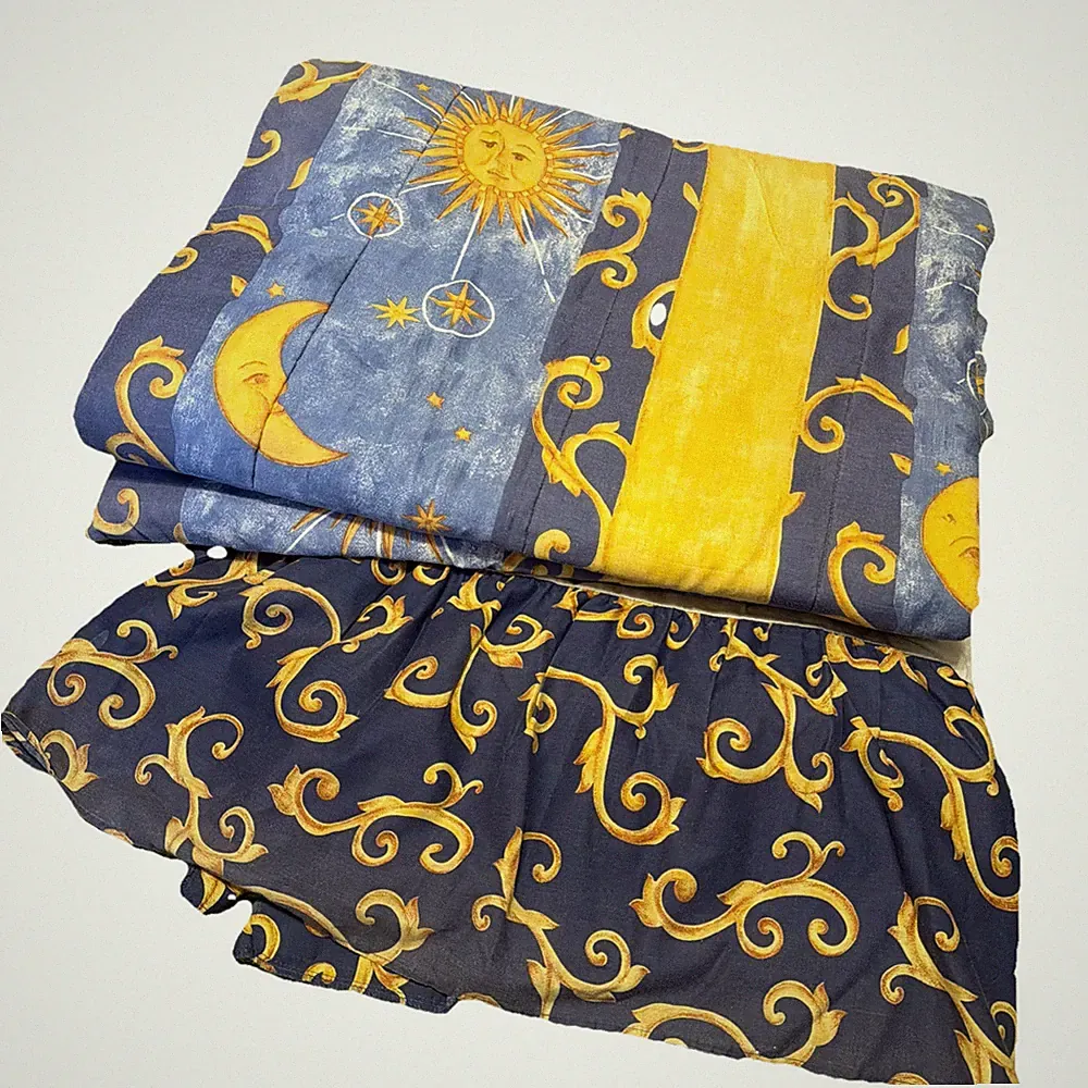 Vintage Rare Celestial Sun Moon 90s Comforter & Bed Skirt Bedroom Y2K Twin