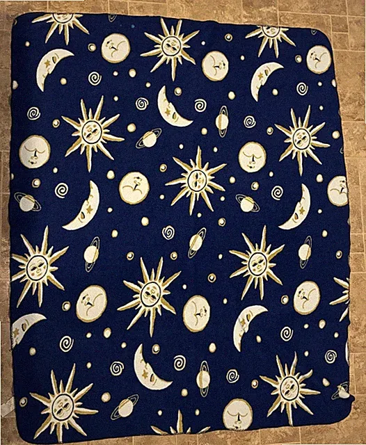 VTG 90s Celestial Sun Moon & Stars Throw Blanket Tapestry Cosmos Whimsigoth